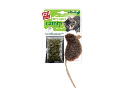Hračka pro kočky GIGWI - myška se sáčky s catnipem (3ks) 16x7x2,5cm