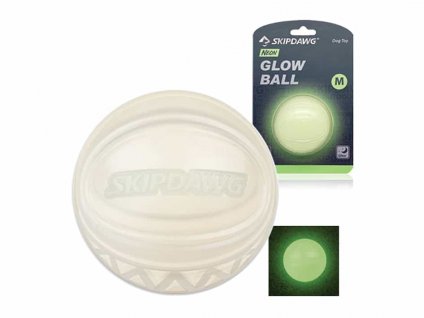 Hračka GIGWI guma TPR - Skipdawg Neon Glow Ball zářící 6,4cm