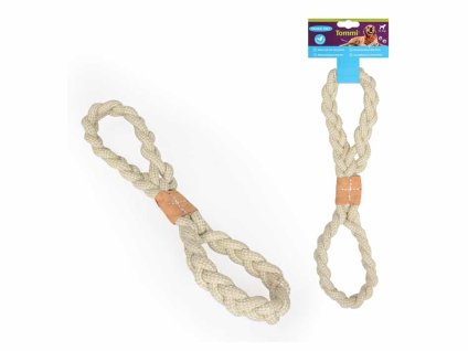 Hračka TOMMI bavlna - osmička s koženou záplatou 35cm