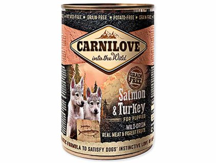 Konzerva CARNILOVE Salmon & Turkey for Puppies 400g