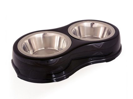 Nerezová dvojmiska TOMMI Twinnie černá 2x13,5cm (2x400ml)