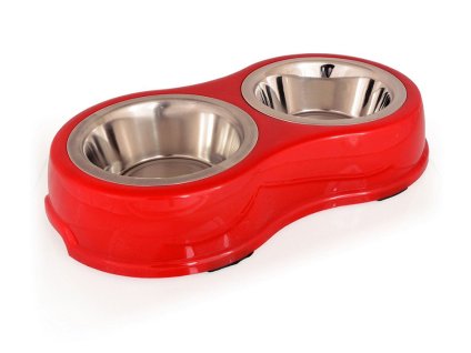 Nerezová dvojmiska TOMMI Twinnie červená 2x16,5cm (2x750ml)