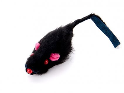 Hračka pro kočky JK - myš s králičí kožešinou 4,5cm (12ks)
