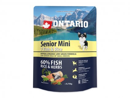 ONTARIO Senior Mini 7 Fish & Rice 0,75kg