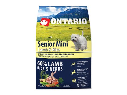 ONTARIO Senior Mini Lamb & Rice 2,25kg