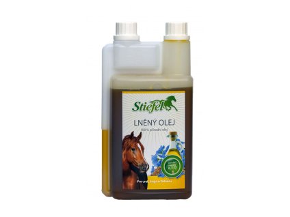STIEFEL Lněný olej lisovaný za studena 1000ml (láhev s dávkovačem) (DOPRODEJ)