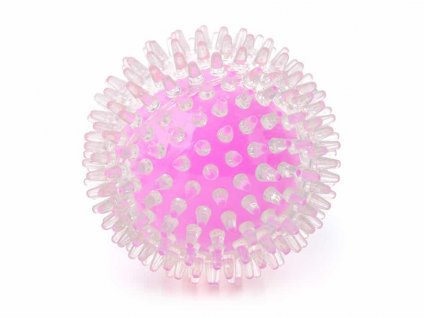 Hračka JK guma TPR - míč s bodlinami růžový 9cm