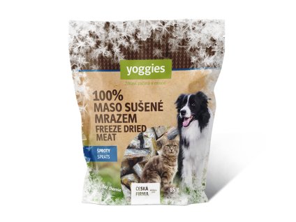 YOGGIES 100% maso sušené mrazem - šproty 85g