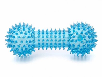 Hračka JK guma TPR - činka s bodlinami modrá 15cm