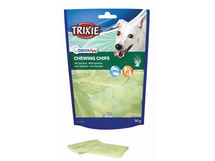 TRIXIE Denta Fun žvýkací chipsy s mořskou řasou (spirulina) 50g