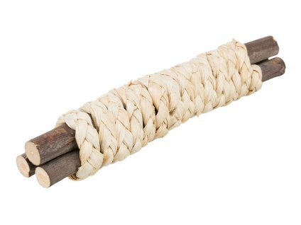 Hračka pro hlodavce TRIXIE - dřevěné tyčky omotané slaměným copem 3x15cm