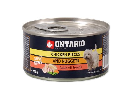 Konzerva ONTARIO Dog Adult Chicken Pieces & Nugget 200g