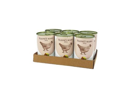 Konzerva BOHEMIA slepičí maso ve vlastní šťávě 6x400g (multipack)