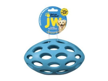 Míč rugby děrovaný JW PET Hol-ee Football (M) 14x7,5cm (MIX BAREV)