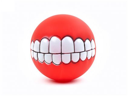 Hračka JK vinyl - zubatý míč 7,5cm (MIX BAREV)