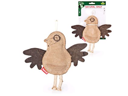 Hračka TOMMI kůže - Natural Only vrabec 22x20cm