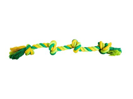 Hračka HIPHOP bavlna - uzel 4 knoty limetkovozelený 60cm