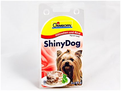 Konzerva SHINY DOG - kuře a hovězí 2x85g