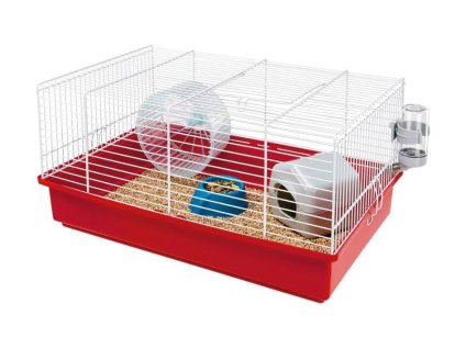 Klec FERPLAST Criceti 9 bílá s červenou 46x29,5x22,5cm (DOPRODEJ)
