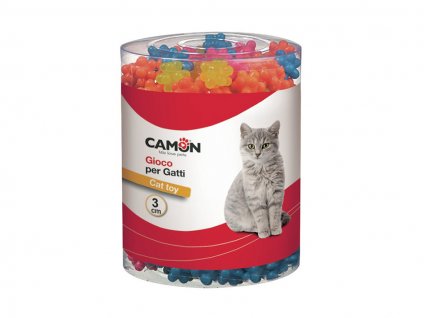 Hračka pro kočky CAMON - gumový míček 3cm (MIX BAREV)