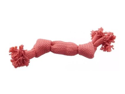 Hračka BUSTER bavlna - pískací lano růžové (S) 23cm