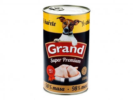 Konzerva GRAND Superpremium Dog 1/2 kuřete 1300g