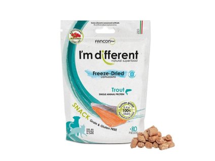 I´M DIFFERENT Snack pstruh - mrazem sušený pamlsek 40g