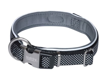 Obojek NOBBY Classic Preno Royal neoprenový černý (S-M) 38-47cm