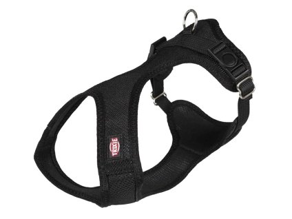 Postroj TRIXIE Soft vypolstrovaný černý (XS-S) 1,5x30-45cm (DOPRODEJ)