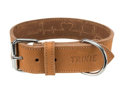 Obojek TRIXIE Rustic Heartbeat kožený hnědý (L-XL) 4x55-65cm
