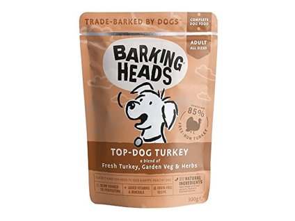 Kapsička BARKING HEADS New Top-Dog Turkey 300g
