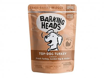 Kapsička BARKING HEADS New Top-Dog Turkey 300g