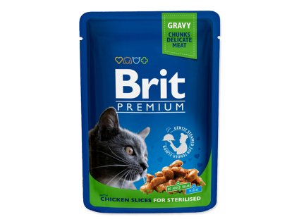 Kapsička BRIT Premium by Nature Cat Chicken Slices for Sterilised 100g