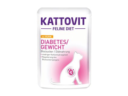 Kapsička KATTOVIT Feline Diet Diabetes s kuřetem 85g