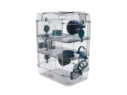 Klec pro křečky ZOLUX Rody 3 Trio modrá 41x27x53cm (DOPRODEJ)