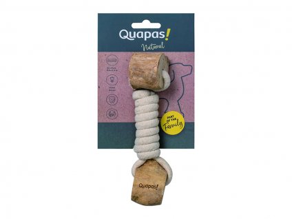 Hračka QUAPAS! bavlna - Twist přetahovadlo s kávovým dřevem 24x6cm