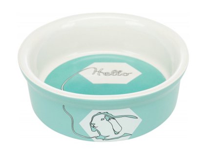 Keramická miska TRIXIE Hello Comic pro králíky 11cm (240ml) (MIX BAREV)