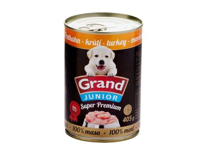 Konzerva GRAND Superpremium Dog Junior Krůtí 405g