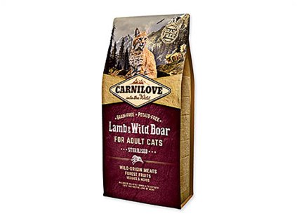 CARNILOVE Cat Lamb & Wild Boar for Adult Cats Sterilised 6kg