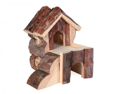 Dřevěný domek TRIXIE Bjork pro křečky dvoupatrový 15x15x16cm
