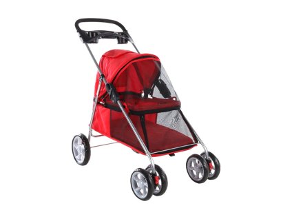 Kočárek pro psy a kočky FLAMINGO Buggy Red 89x37x87cm (do 15kg)