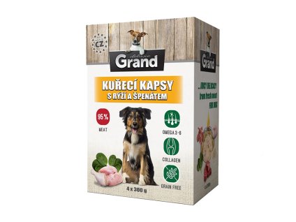 Kapsička GRAND Deluxe Dog Kuřecí 4x300g (multipack)