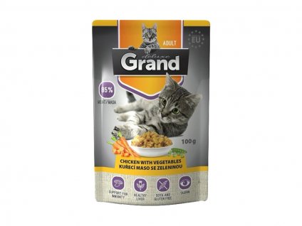 Kapsička GRAND Deluxe Cat Kuřecí maso se zeleninou 100g (DOPRODEJ)