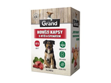 Kapsička GRAND Deluxe Dog Hovězí 4x300g (multipack)