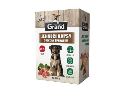 Kapsička GRAND Deluxe Dog Jehněčí 4x300g (multipack)