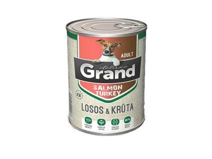 Konzerva GRAND Deluxe Dog Adult 100% Losos & Krůta 400g (DOPRODEJ)