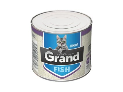 Konzerva GRAND Deluxe Cat Junior 100% Rybí 180g (DOPRODEJ)