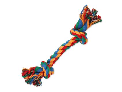 Hračka DOG FANTASY bavlna - uzel barevný 20cm (2 uzle)