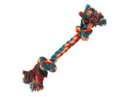 Hračka DOG FANTASY bavlna - uzel barevný 25cm (2 uzle)