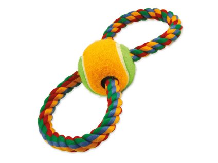 Hračka DOG FANTASY bavlna - přetahovadlo barevné osmička 25cm